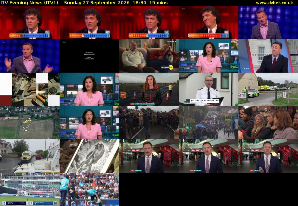 ITV Evening News (ITV1) Sunday 27 September 2026 18:30 - 18:45