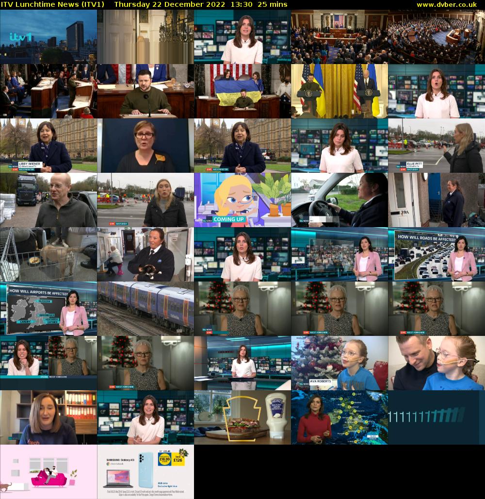ITV Lunchtime News (ITV1) Thursday 22 December 2022 13:30 - 13:55