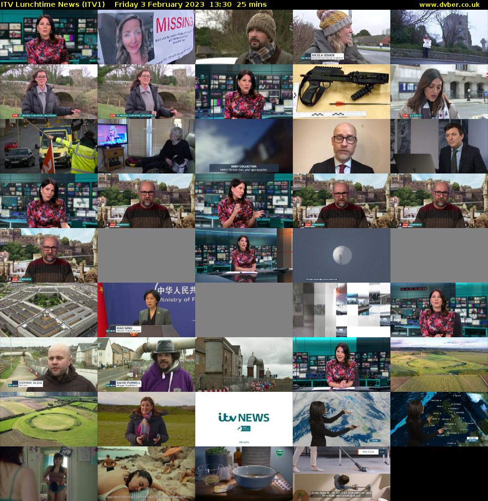 ITV Lunchtime News (ITV1) Friday 3 February 2023 13:30 - 13:55