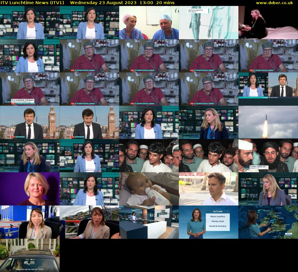 ITV Lunchtime News (ITV1) Wednesday 23 August 2023 13:00 - 13:20