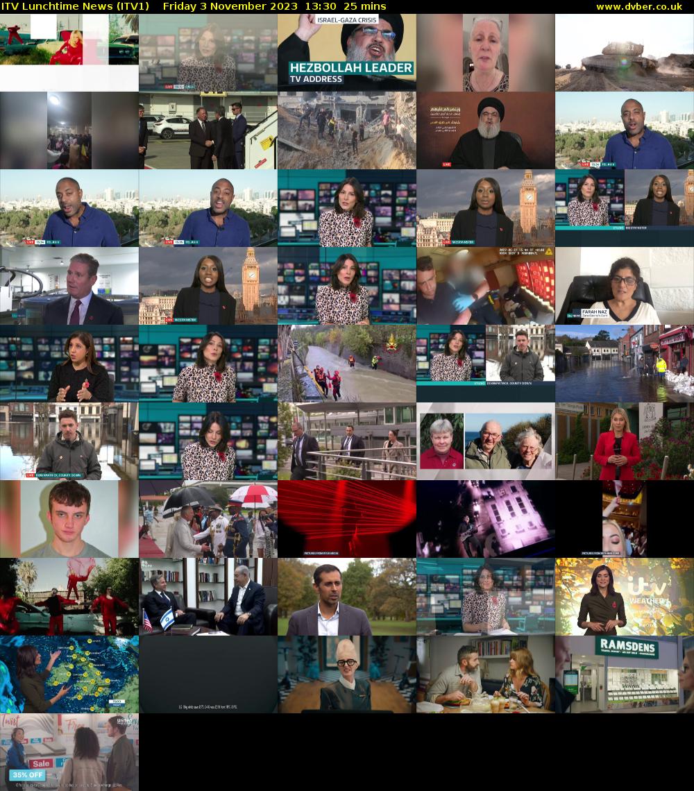 ITV Lunchtime News (ITV1) Friday 3 November 2023 13:30 - 13:55