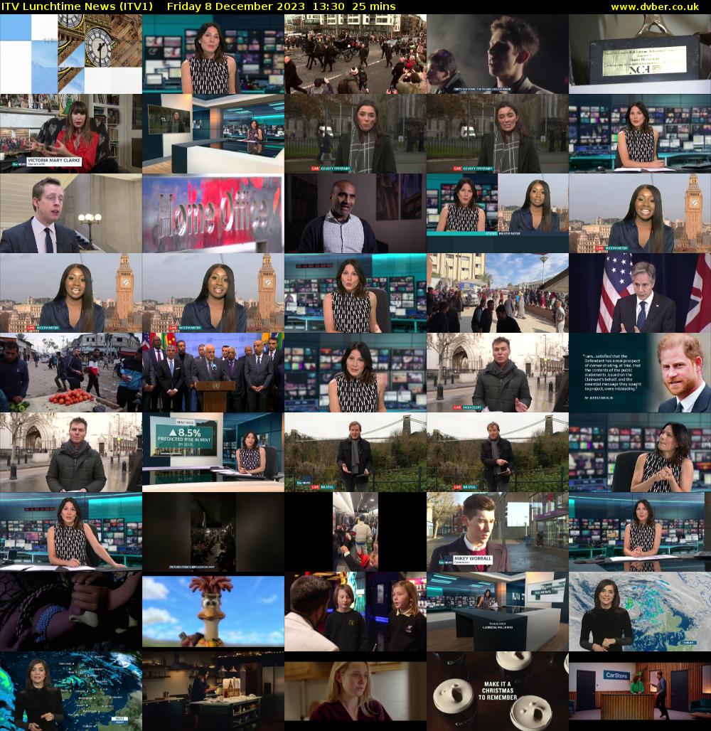 ITV Lunchtime News (ITV1) Friday 8 December 2023 13:30 - 13:55