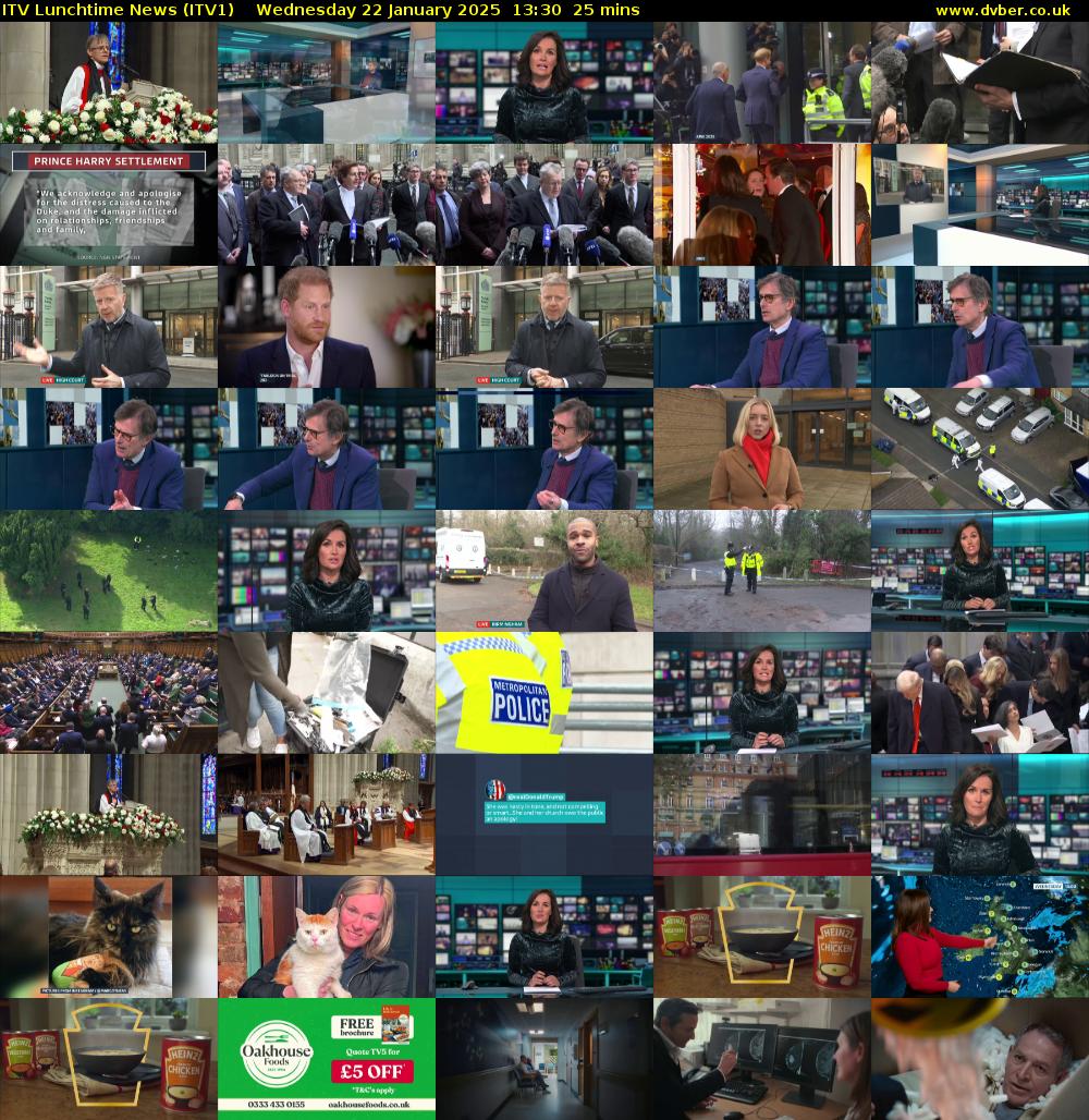 ITV Lunchtime News (ITV1) Wednesday 22 January 2025 13:30 - 13:55