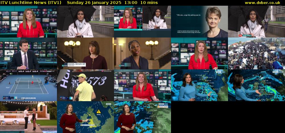 ITV Lunchtime News (ITV1) Sunday 26 January 2025 13:00 - 13:10
