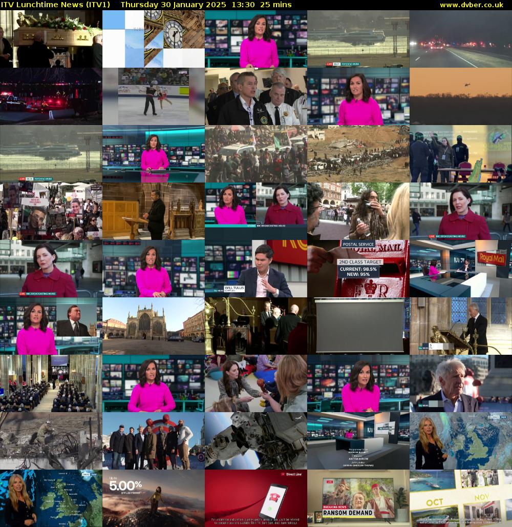 ITV Lunchtime News (ITV1) Thursday 30 January 2025 13:30 - 13:55