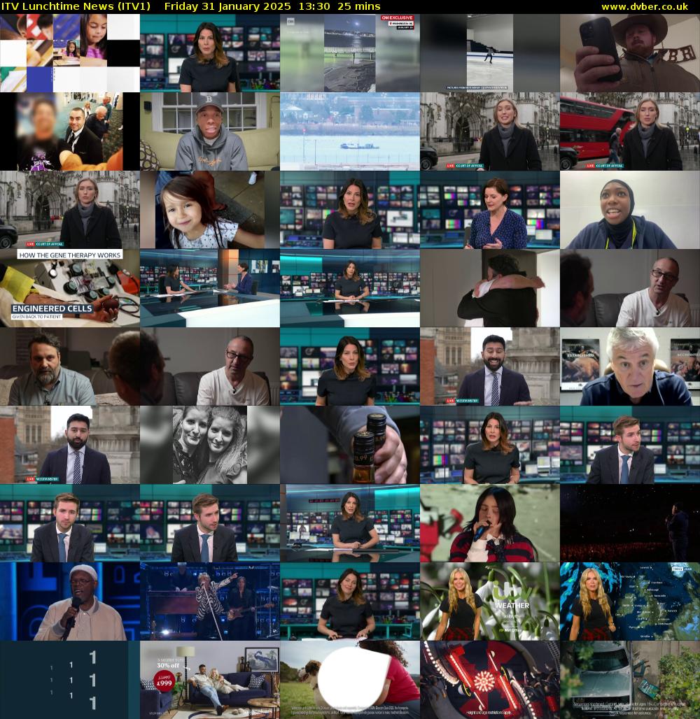 ITV Lunchtime News (ITV1) Friday 31 January 2025 13:30 - 13:55