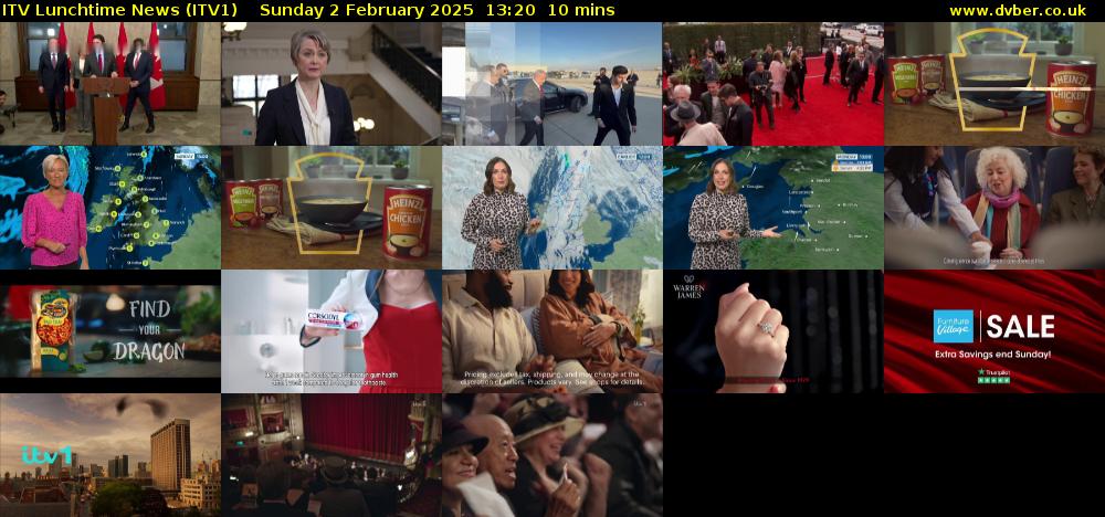 ITV Lunchtime News (ITV1) Sunday 2 February 2025 13:20 - 13:30