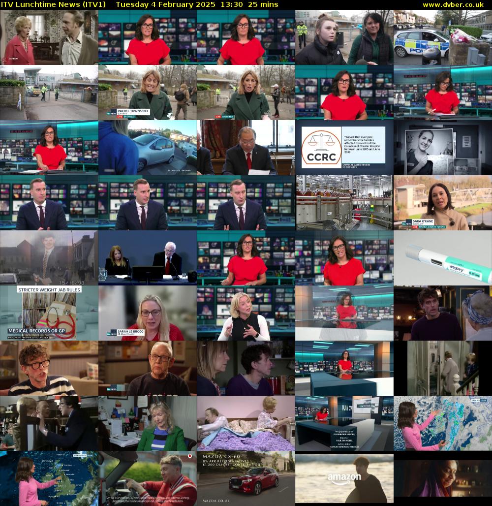 ITV Lunchtime News (ITV1) Tuesday 4 February 2025 13:30 - 13:55
