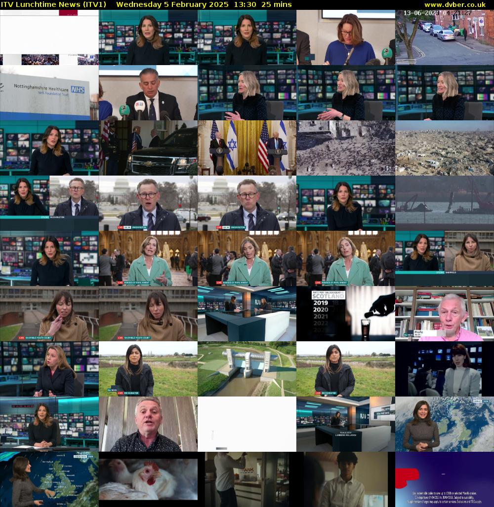 ITV Lunchtime News (ITV1) Wednesday 5 February 2025 13:30 - 13:55
