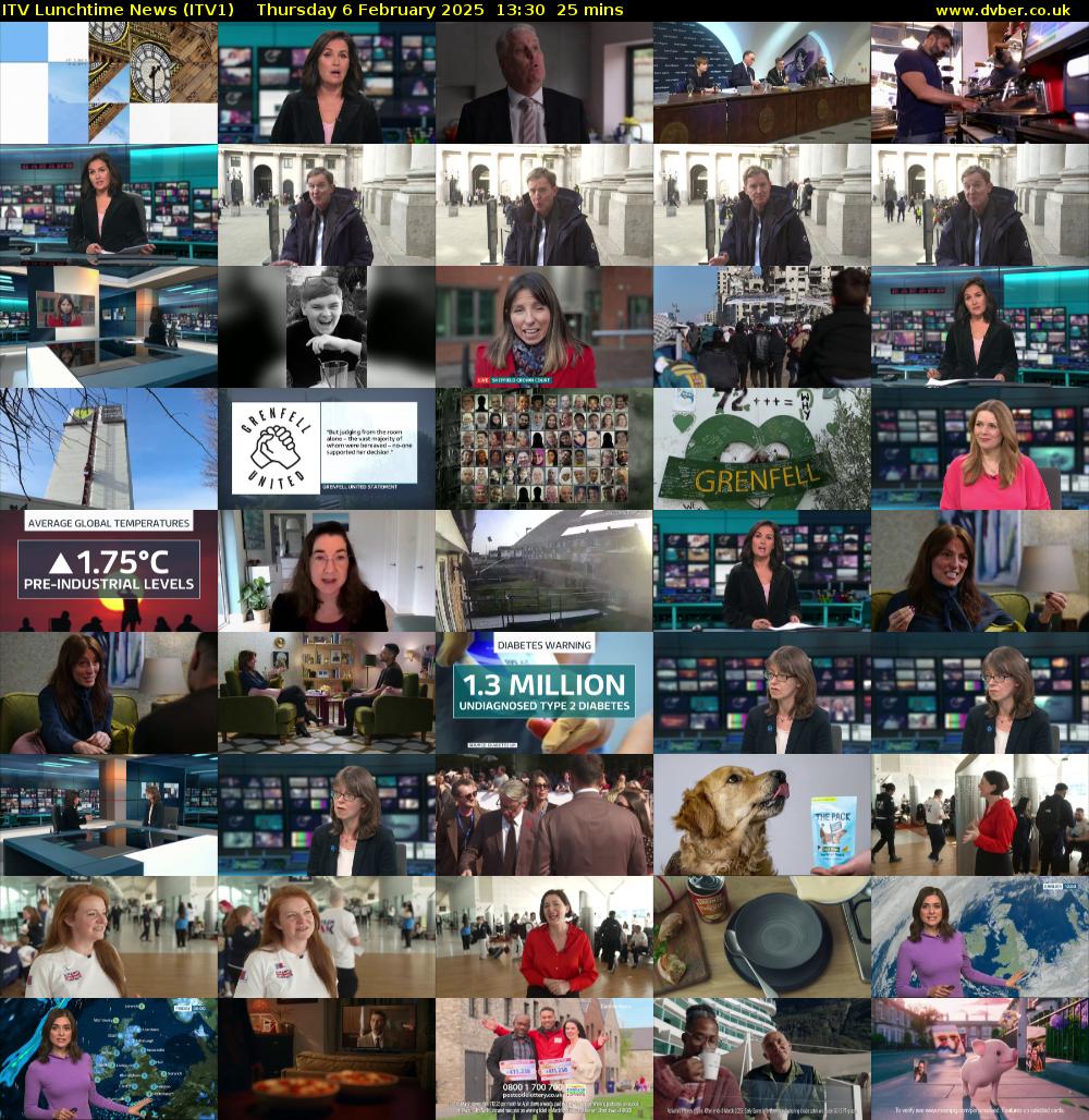 ITV Lunchtime News (ITV1) Thursday 6 February 2025 13:30 - 13:55