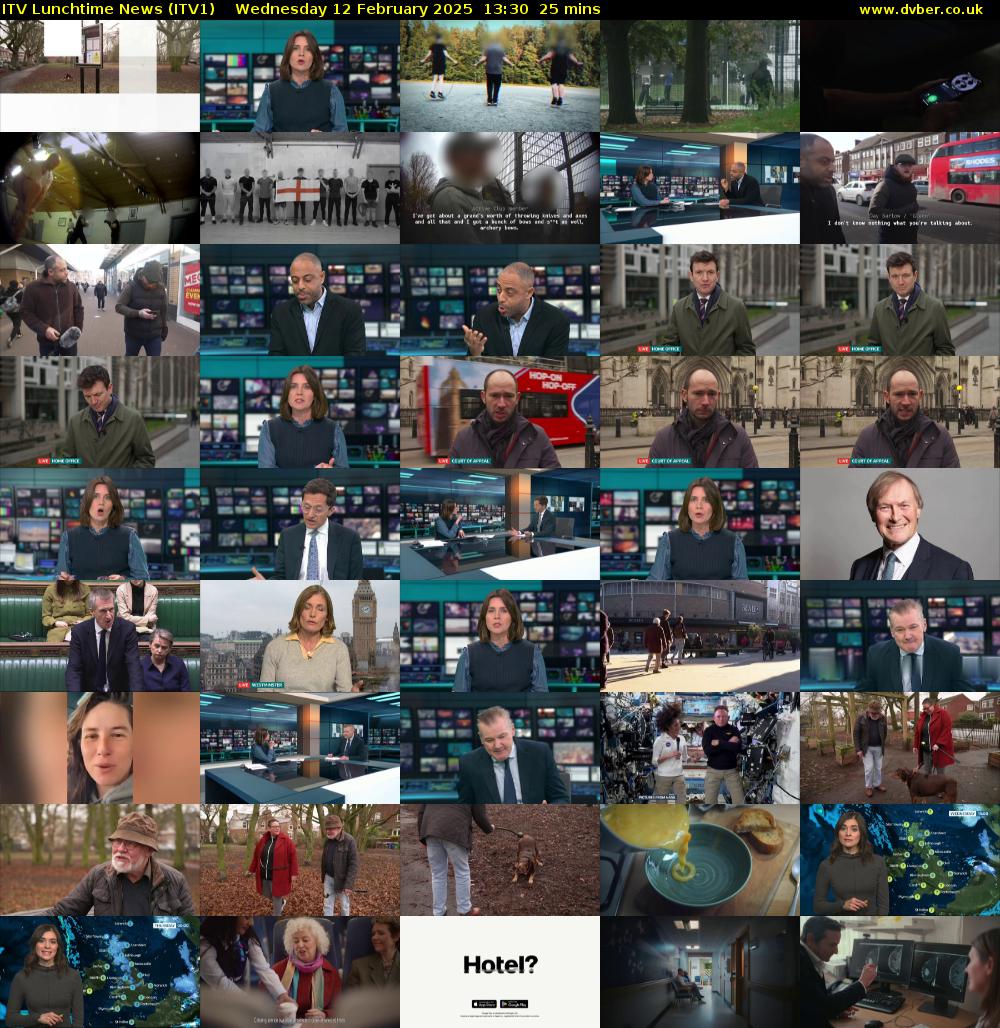 ITV Lunchtime News (ITV1) Wednesday 12 February 2025 13:30 - 13:55
