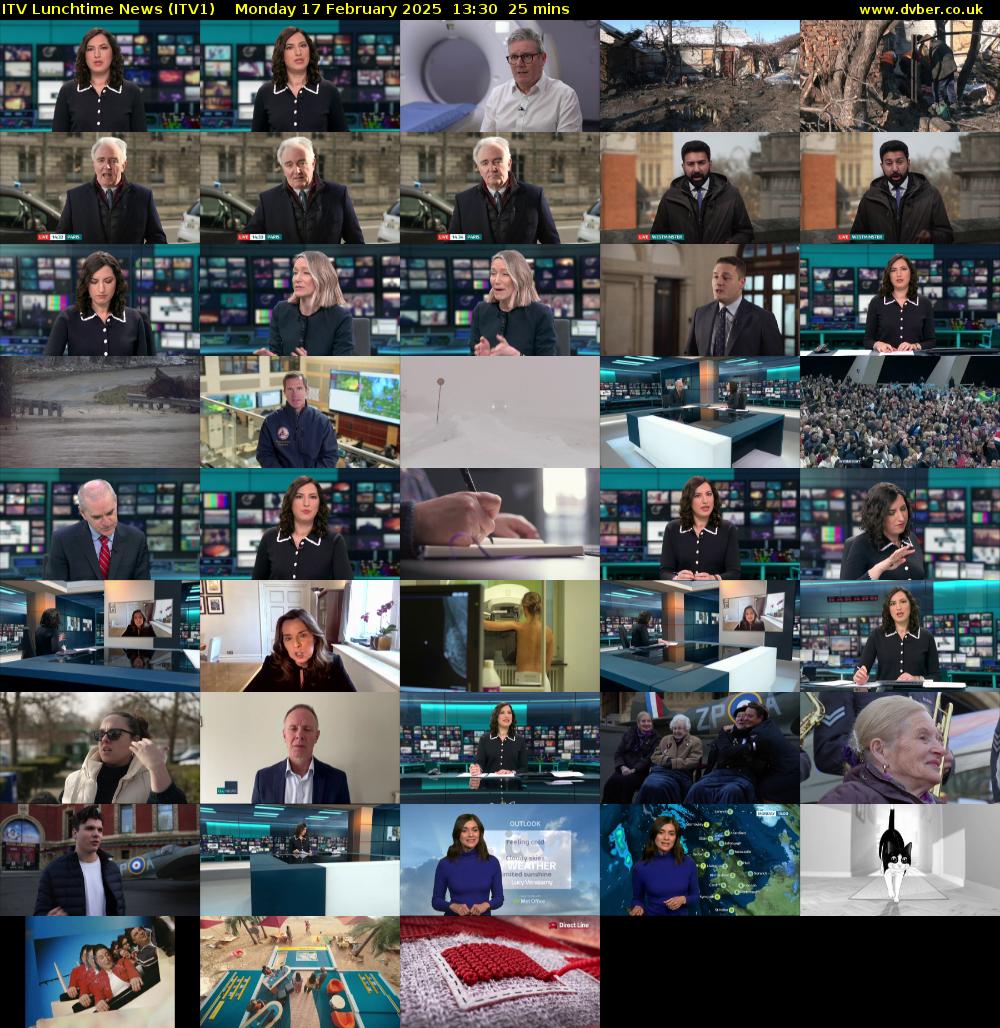 ITV Lunchtime News (ITV1) Monday 17 February 2025 13:30 - 13:55