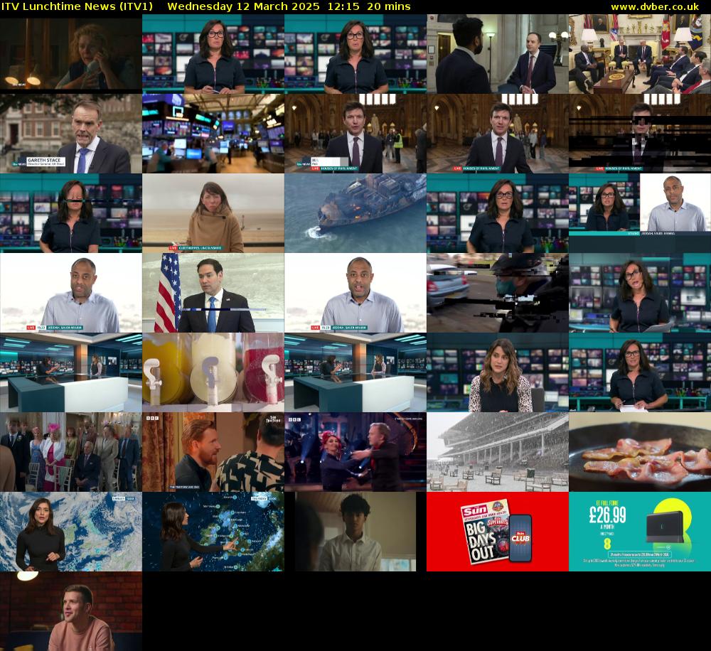 ITV Lunchtime News (ITV1) Wednesday 12 March 2025 12:15 - 12:35