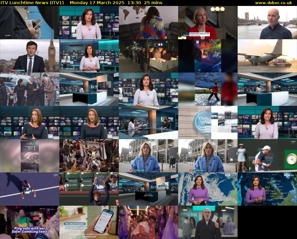 ITV Lunchtime News (ITV1) Monday 17 March 2025 13:30 - 13:55