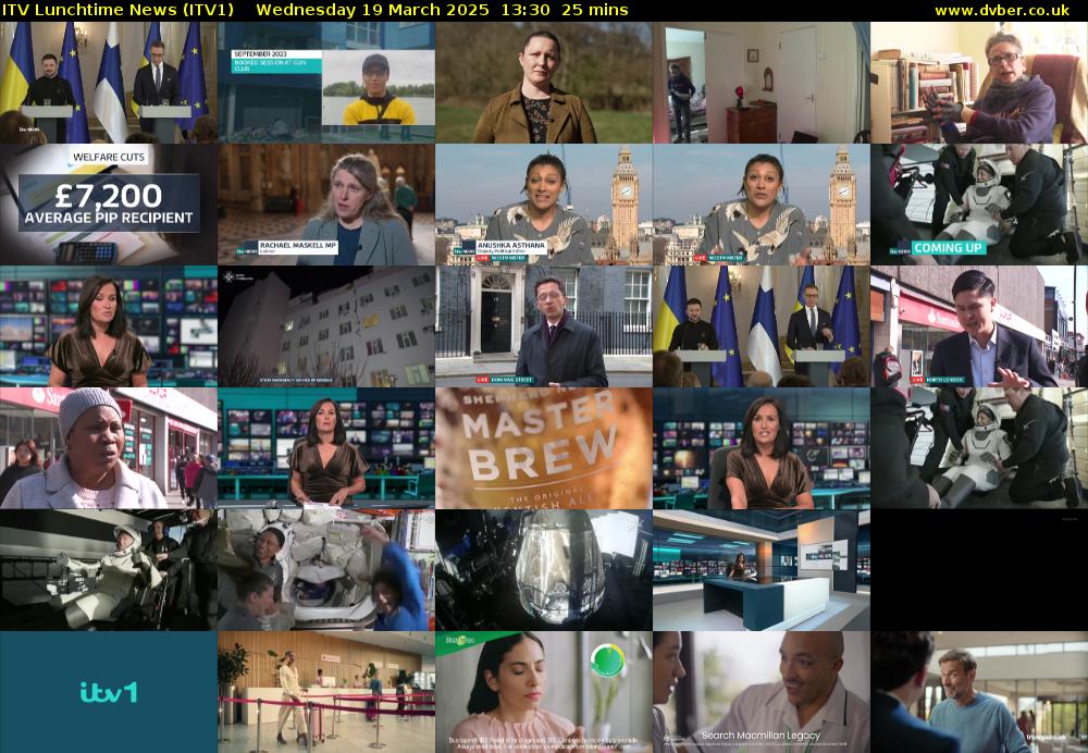 ITV Lunchtime News (ITV1) Wednesday 19 March 2025 13:30 - 13:55