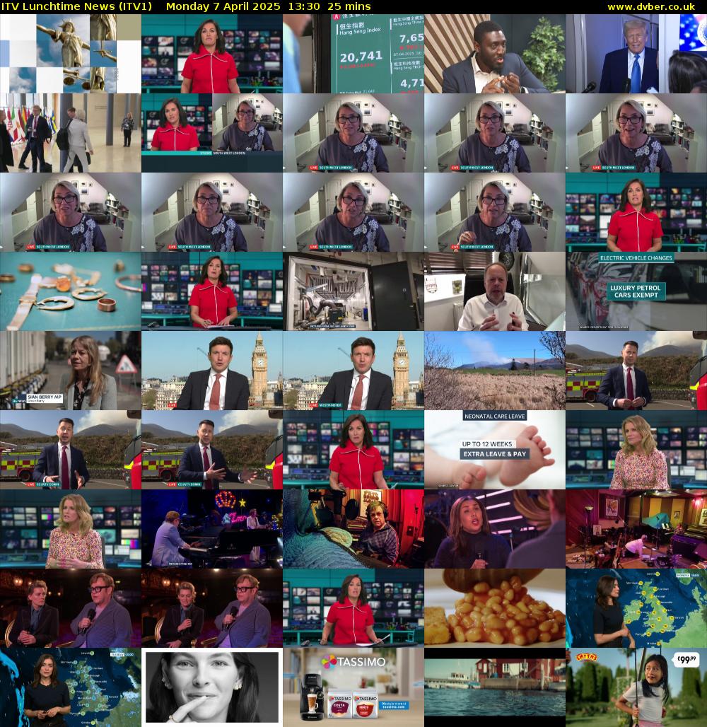 ITV Lunchtime News (ITV1) Monday 7 April 2025 13:30 - 13:55
