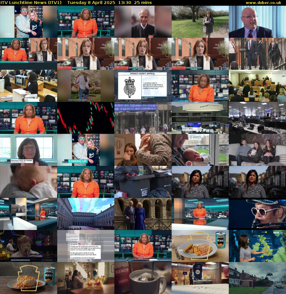 ITV Lunchtime News (ITV1) Tuesday 8 April 2025 13:30 - 13:55