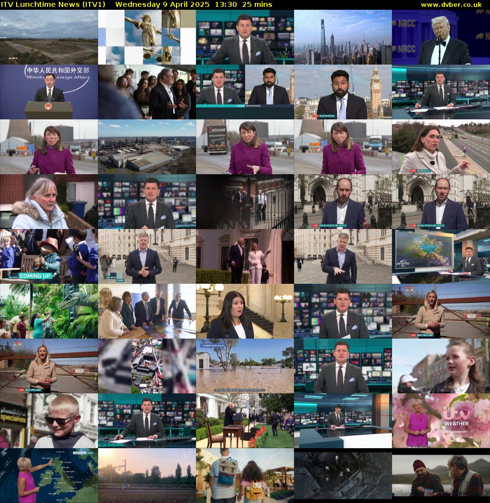 ITV Lunchtime News (ITV1) Wednesday 9 April 2025 13:30 - 13:55