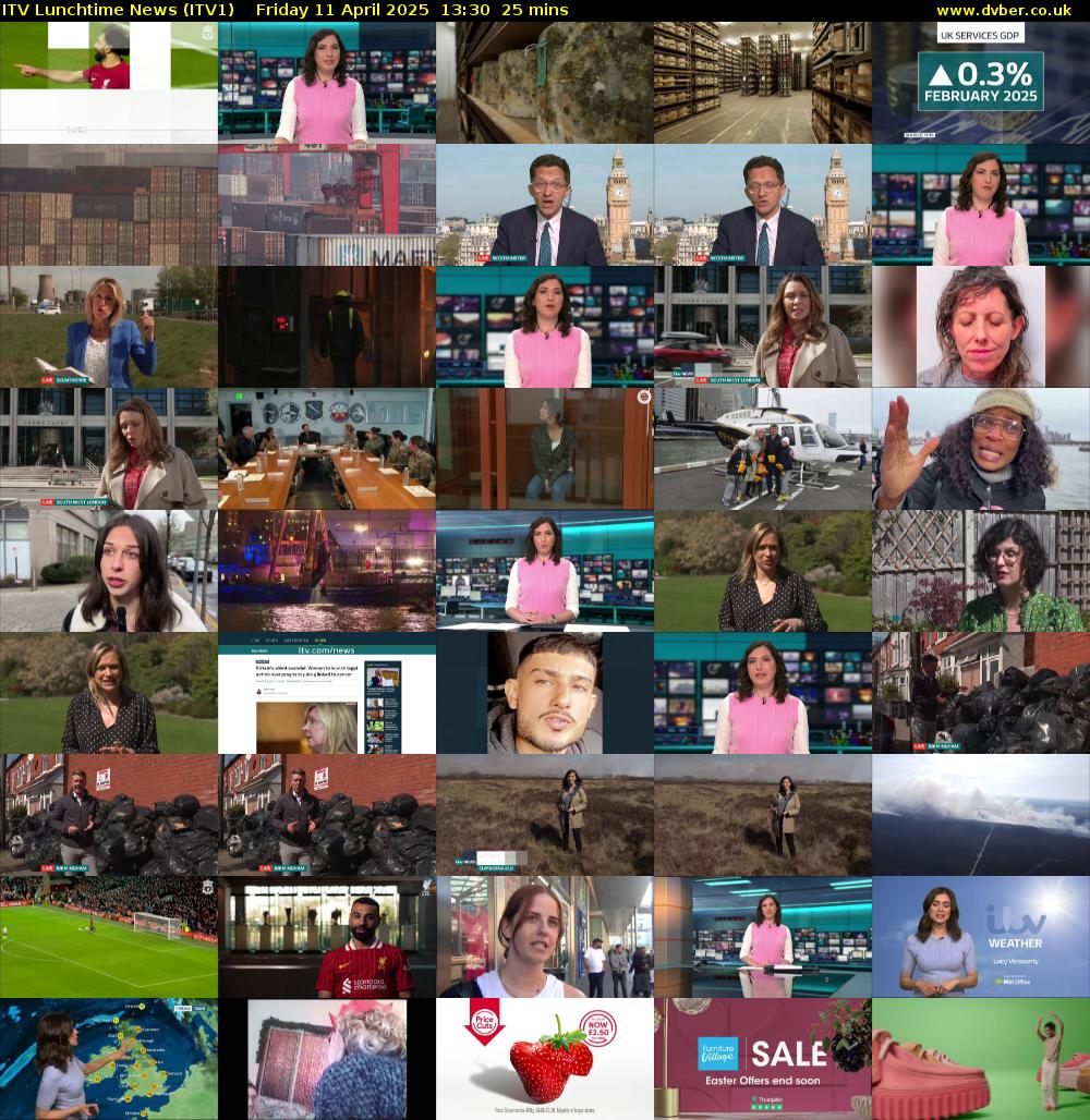 ITV Lunchtime News (ITV1) Friday 11 April 2025 13:30 - 13:55