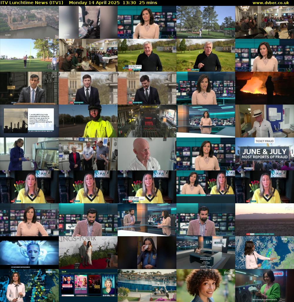 ITV Lunchtime News (ITV1) Monday 14 April 2025 13:30 - 13:55