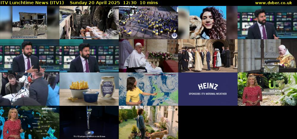 ITV Lunchtime News (ITV1) Sunday 20 April 2025 12:30 - 12:40
