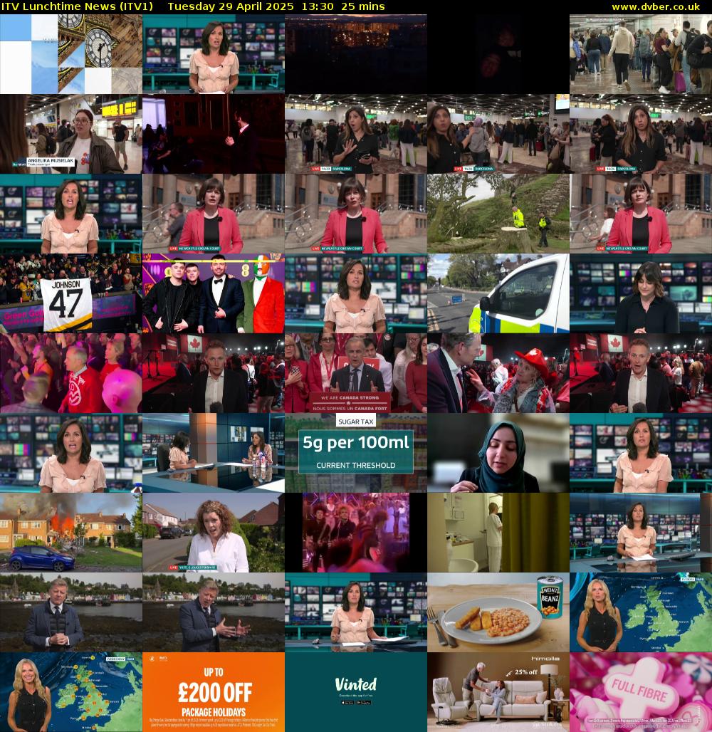 ITV Lunchtime News (ITV1) Tuesday 29 April 2025 13:30 - 13:55