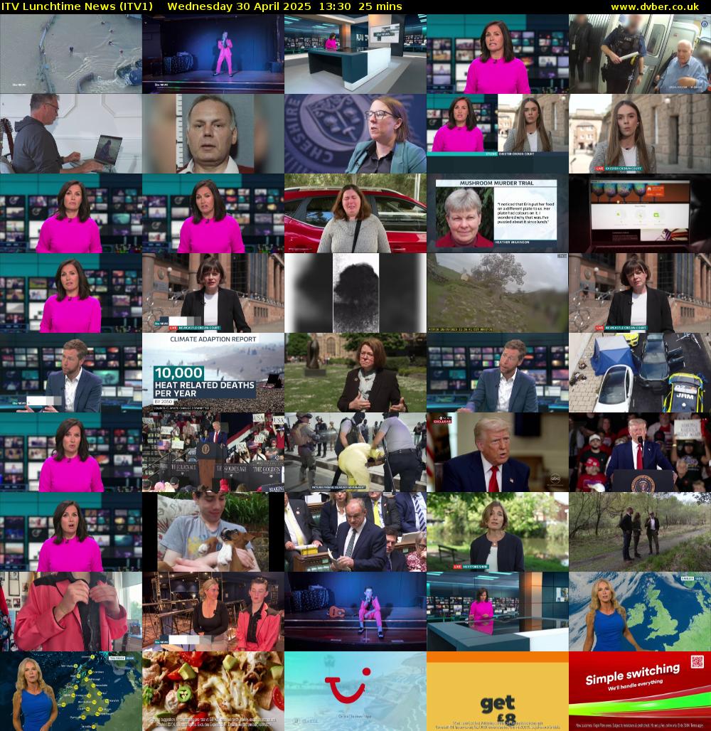 ITV Lunchtime News (ITV1) Wednesday 30 April 2025 13:30 - 13:55