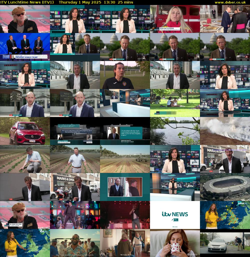 ITV Lunchtime News (ITV1) Thursday 1 May 2025 13:30 - 13:55