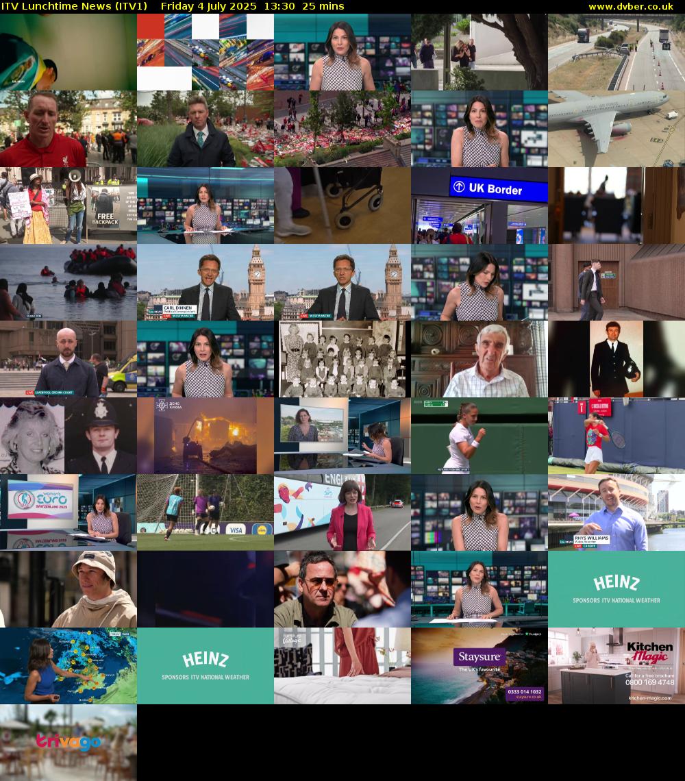 ITV Lunchtime News (ITV1) Friday 4 July 2025 13:30 - 13:55