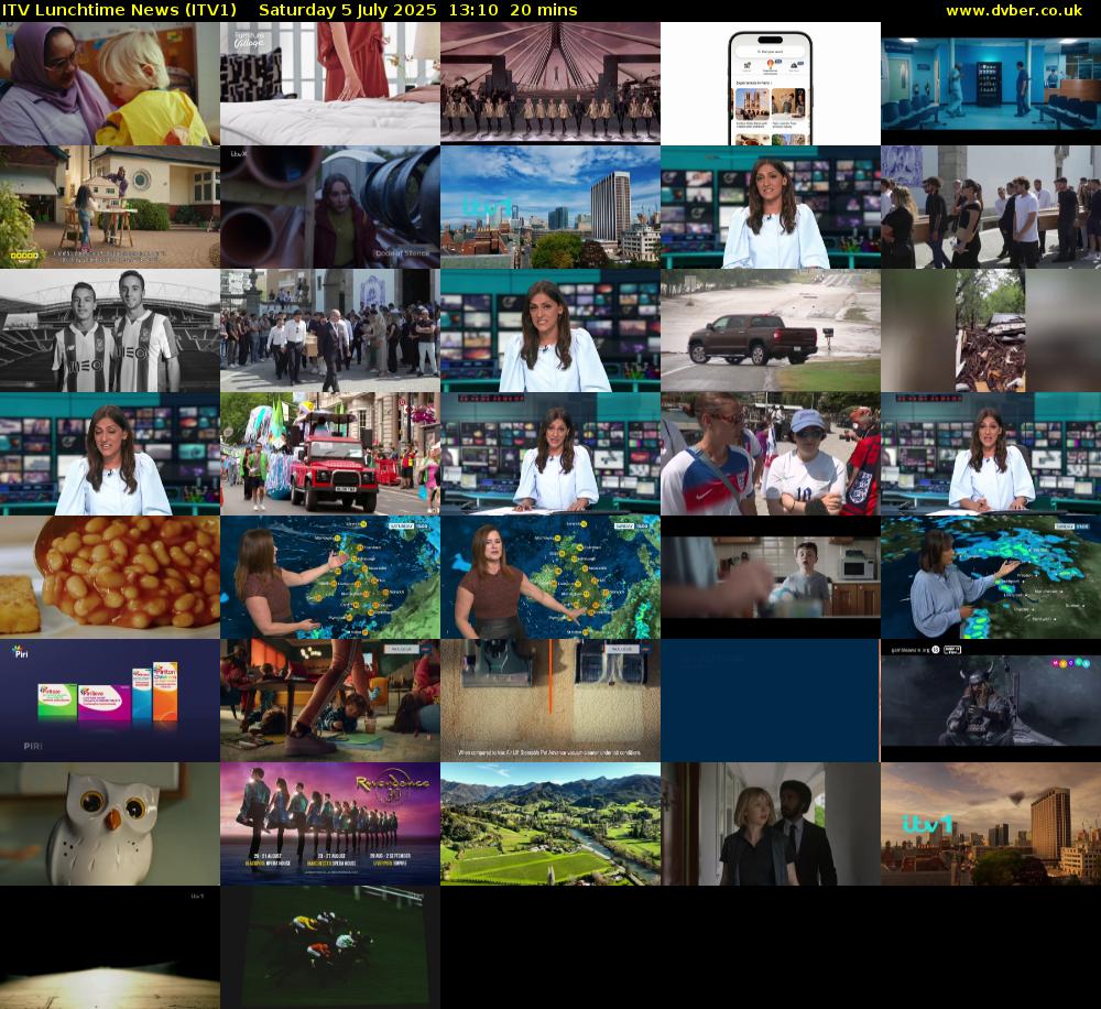 ITV Lunchtime News (ITV1) Saturday 5 July 2025 13:10 - 13:30
