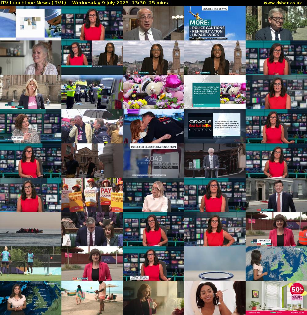 ITV Lunchtime News (ITV1) Wednesday 9 July 2025 13:30 - 13:55