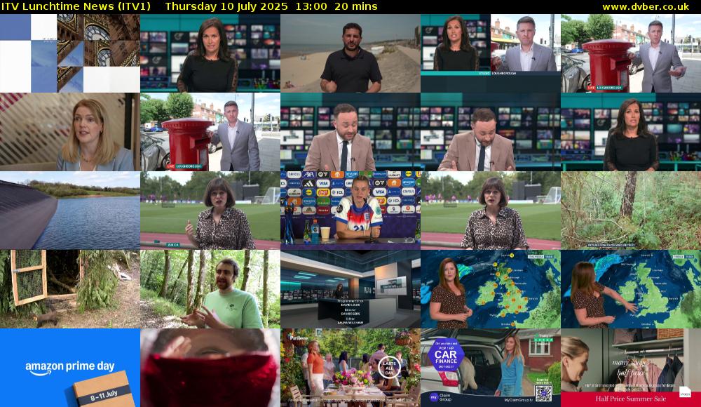 ITV Lunchtime News (ITV1) Thursday 10 July 2025 13:00 - 13:20
