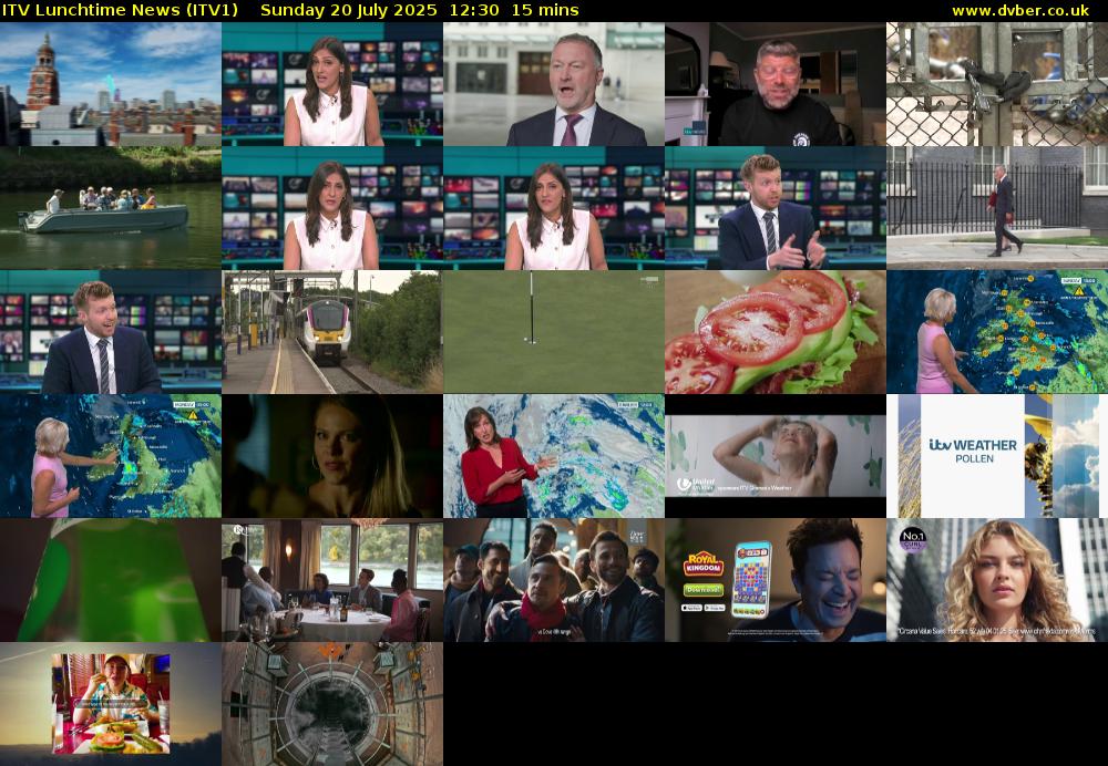 ITV Lunchtime News (ITV1) Sunday 20 July 2025 12:30 - 12:45