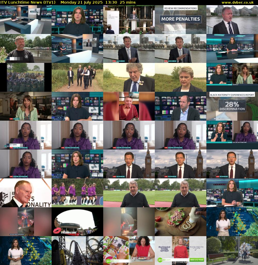 ITV Lunchtime News (ITV1) Monday 21 July 2025 13:30 - 13:55