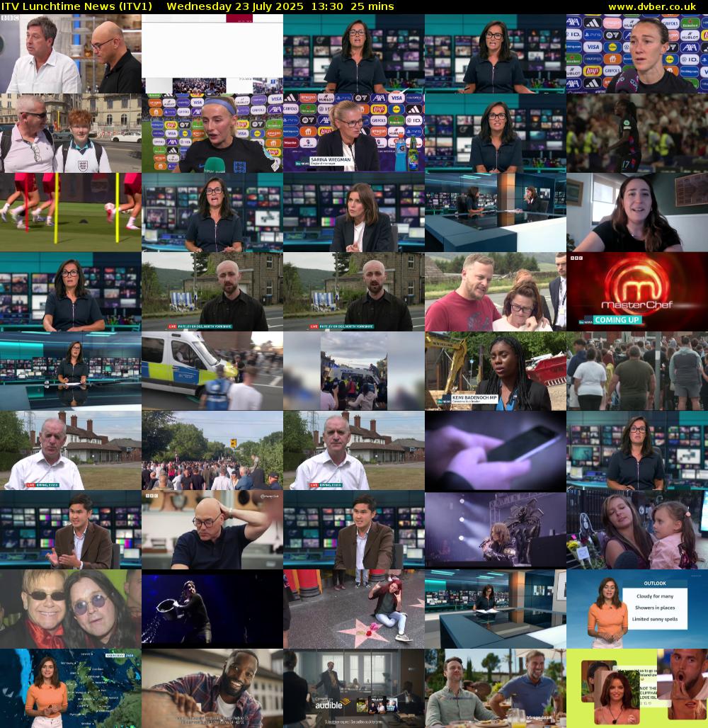 ITV Lunchtime News (ITV1) Wednesday 23 July 2025 13:30 - 13:55