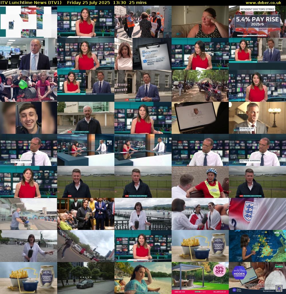 ITV Lunchtime News (ITV1) Friday 25 July 2025 13:30 - 13:55