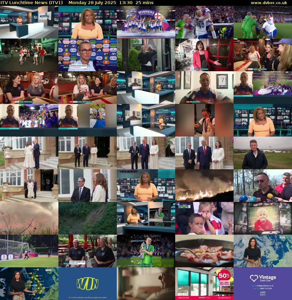 ITV Lunchtime News (ITV1) Monday 28 July 2025 13:30 - 13:55