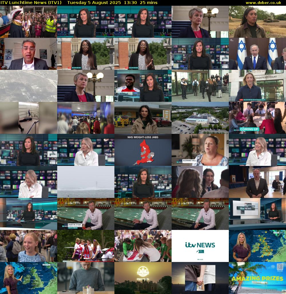 ITV Lunchtime News (ITV1) Tuesday 5 August 2025 13:30 - 13:55