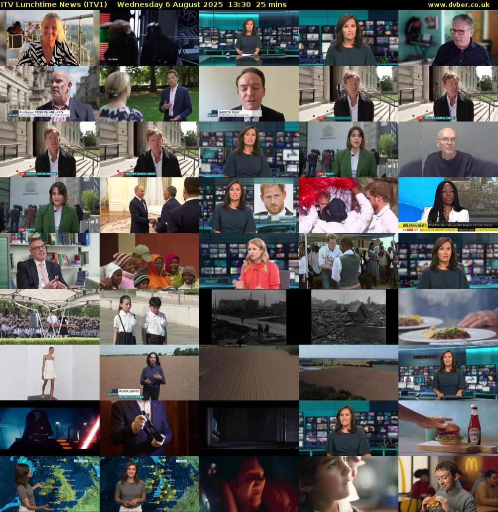 ITV Lunchtime News (ITV1) Wednesday 6 August 2025 13:30 - 13:55