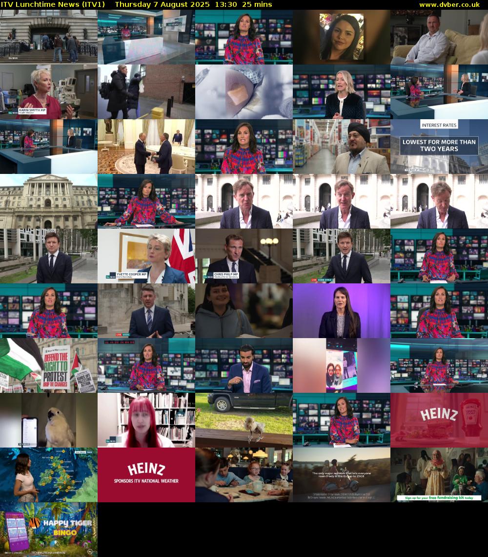 ITV Lunchtime News (ITV1) Thursday 7 August 2025 13:30 - 13:55