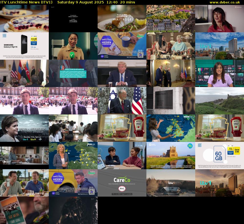 ITV Lunchtime News (ITV1) Saturday 9 August 2025 12:40 - 13:00