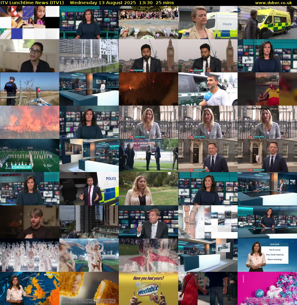 ITV Lunchtime News (ITV1) Wednesday 13 August 2025 13:30 - 13:55