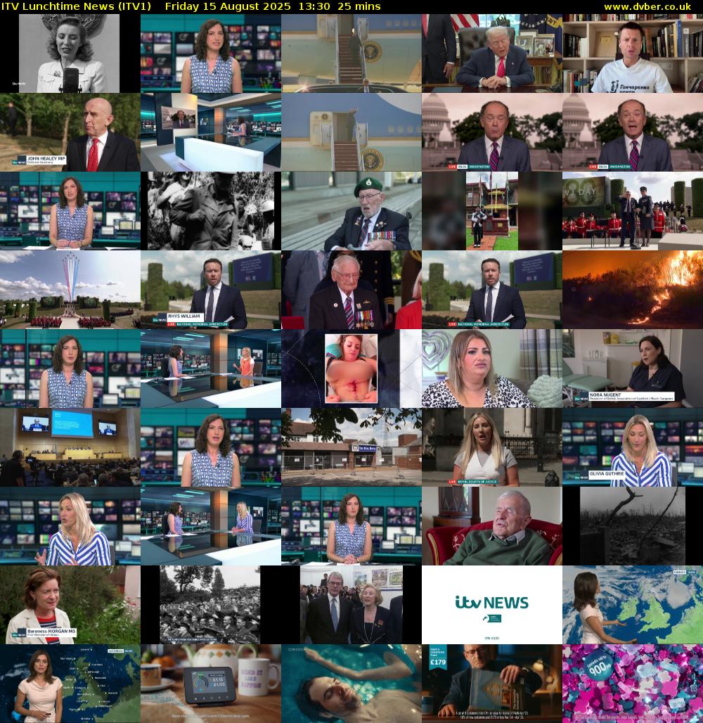 ITV Lunchtime News (ITV1) Friday 15 August 2025 13:30 - 13:55