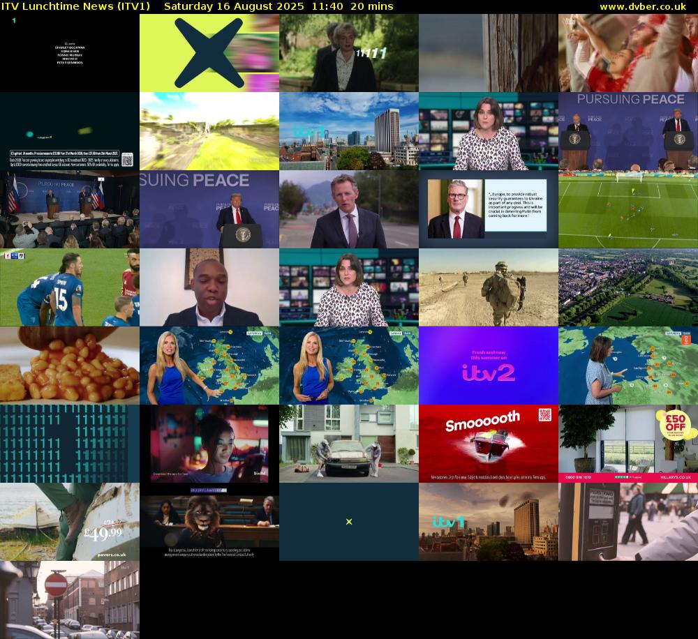 ITV Lunchtime News (ITV1) Saturday 16 August 2025 11:40 - 12:00