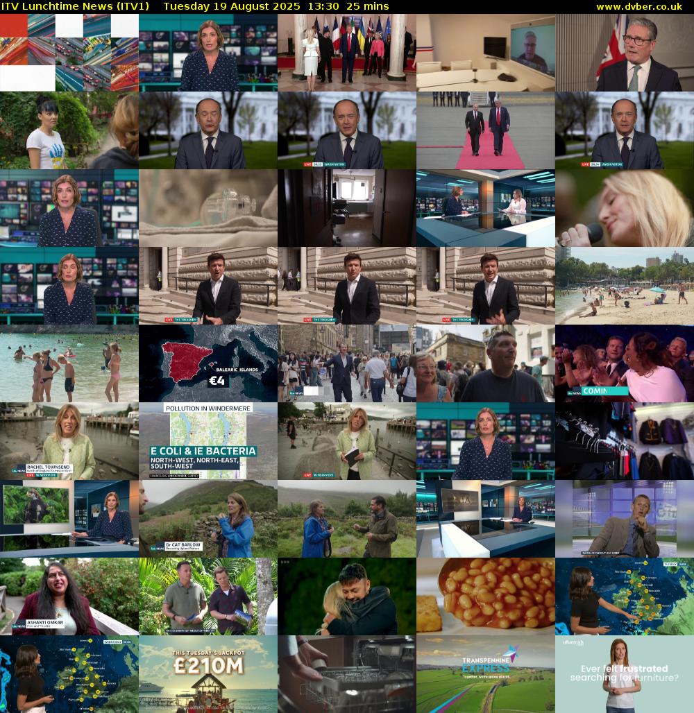 ITV Lunchtime News (ITV1) Tuesday 19 August 2025 13:30 - 13:55