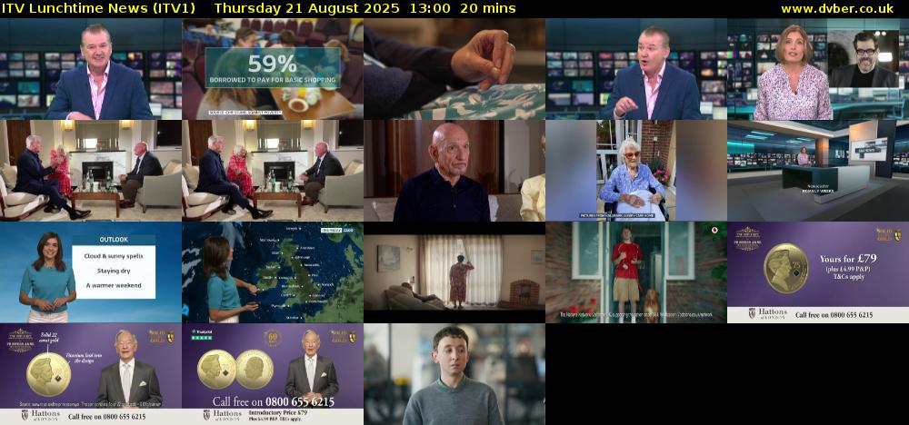 ITV Lunchtime News (ITV1) Thursday 21 August 2025 13:00 - 13:20