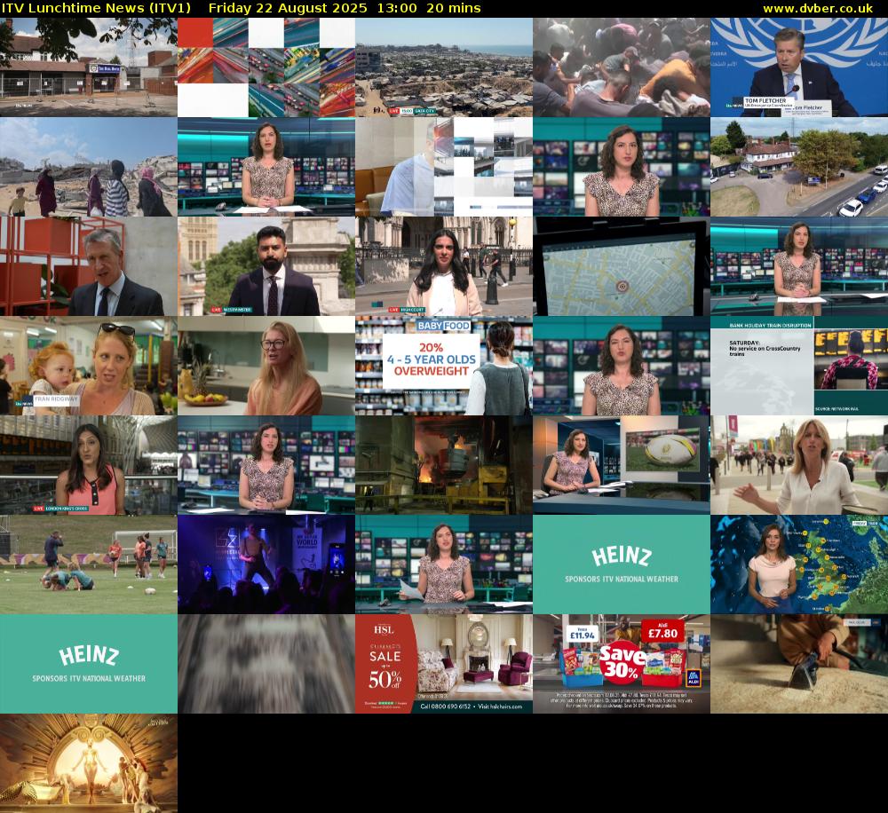 ITV Lunchtime News (ITV1) Friday 22 August 2025 13:00 - 13:20