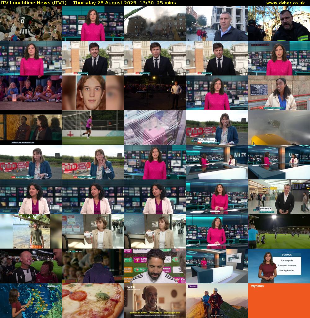 ITV Lunchtime News (ITV1) Thursday 28 August 2025 13:30 - 13:55