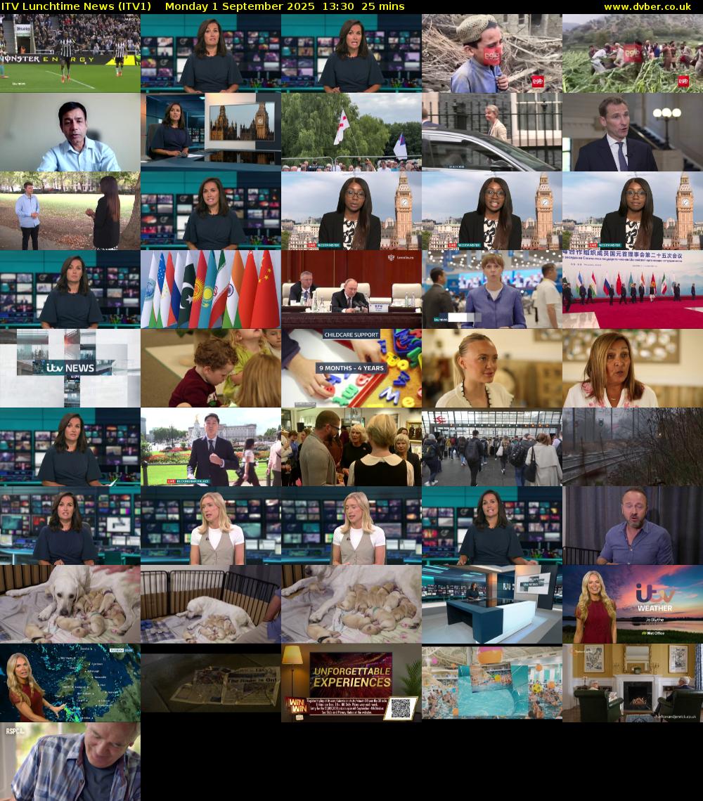 ITV Lunchtime News (ITV1) Monday 1 September 2025 13:30 - 13:55