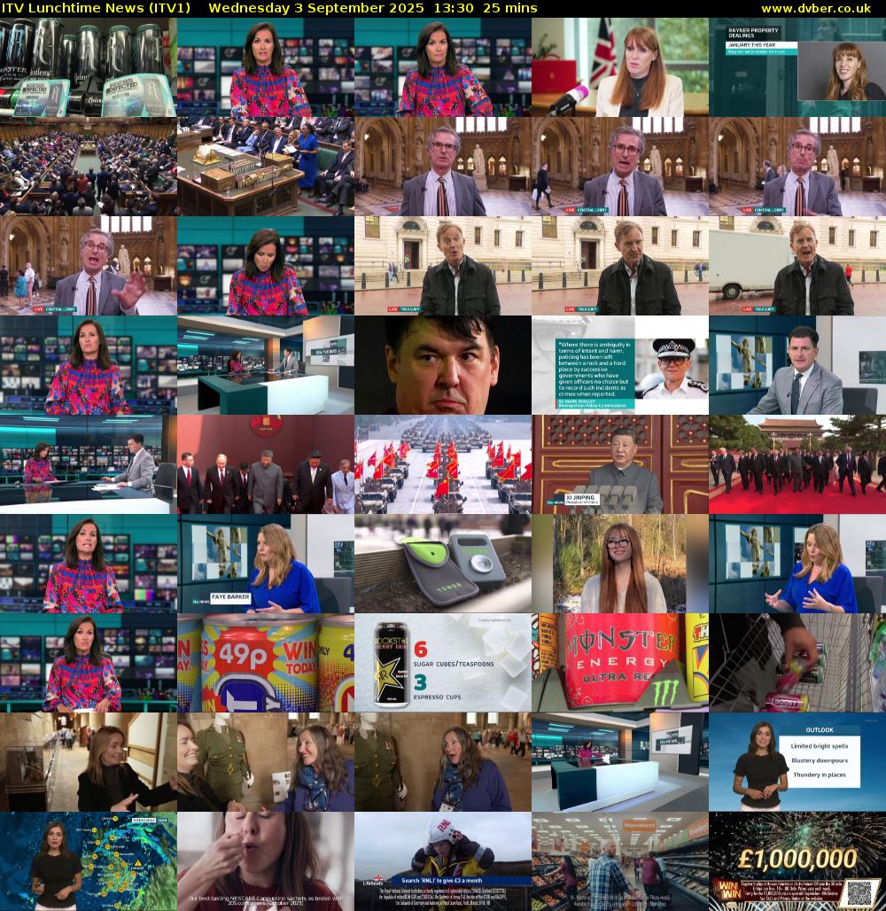 ITV Lunchtime News (ITV1) Wednesday 3 September 2025 13:30 - 13:55